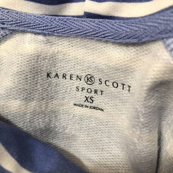 KAREN SCOTT Dip-dyed Striped Cowl Neck Sweatshirt XS - Picture 4 of 7